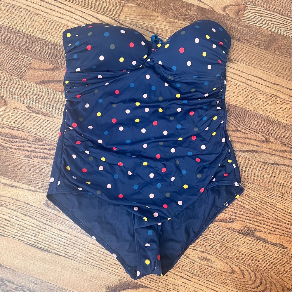 Boden polkadot one-piece women's suit, size 14